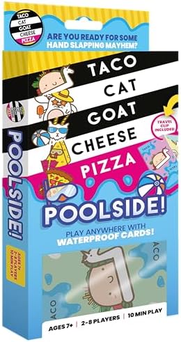 Taco Cat Goat Cheese Pizza Poolside Waterproof Card Game box art